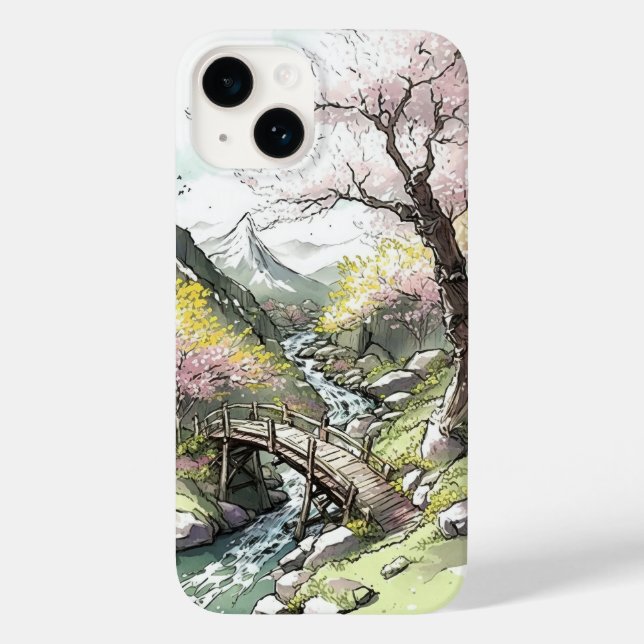 Cherry Blossom Forest in Bloom at Dawn of Spring Case-Mate iPhone Case (Back)