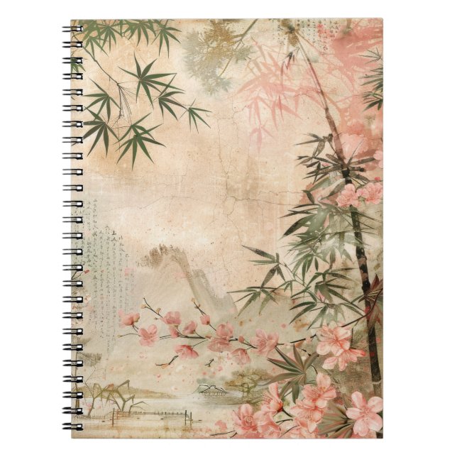 Cherry Blossom Garden Scene (1) Notebook (Front)