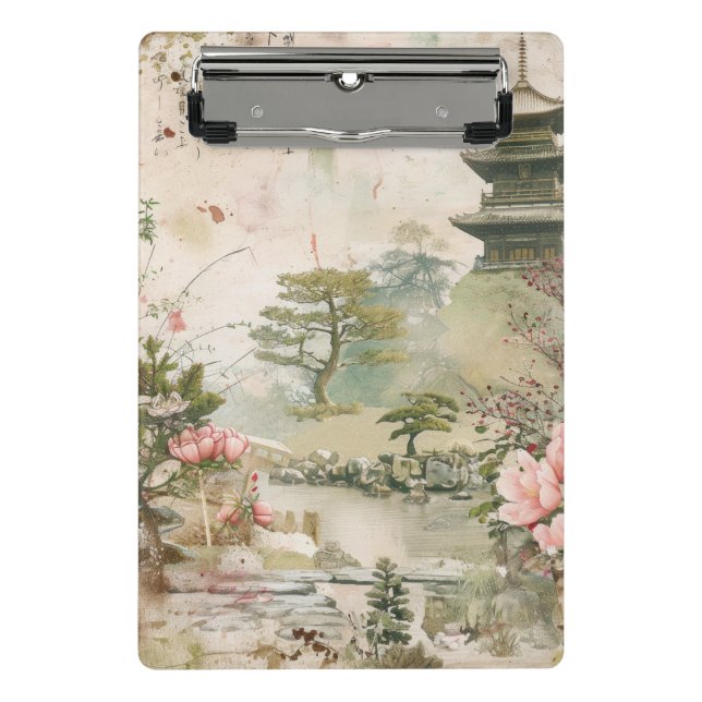 Cherry Blossom Garden Scene (3) Mini Clipboard (Front)
