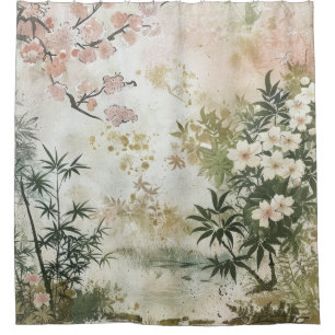 Cherry Blossom Garden Scene (6) Shower Curtain