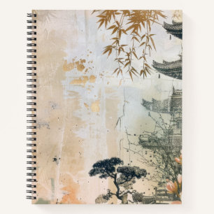 Cherry Blossom Garden Scene (7) Notebook