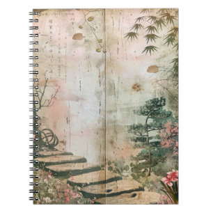 Cherry Blossom Garden Scene (9) Notebook