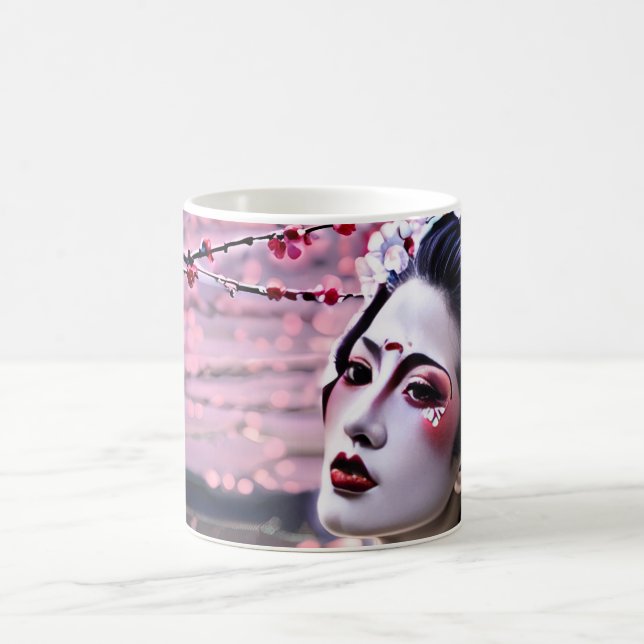 Cherry Blossom Geisha  Coffee Mug (Center)