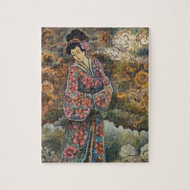 Cherry Blossom Geisha, Fine Art Products Jigsaw Puzzle (Vertical)