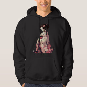 Cherry blossom geisha japanese woman flowers hoodie