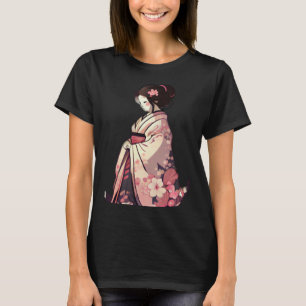 Cherry blossom geisha japanese woman flowers T-Shirt
