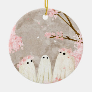 Cherry Blossom Ghosts Ceramic Ornament