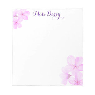 Cherry Blossom Girly Pink Floral Custom  Notepad