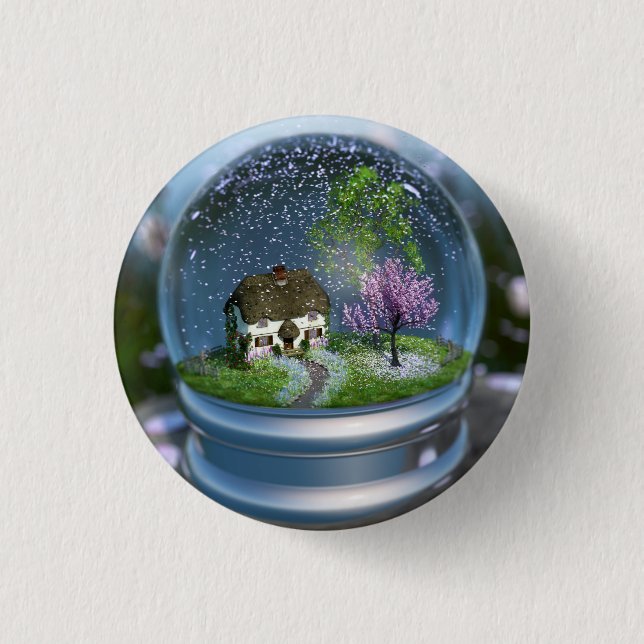 Cherry Blossom Globe Button (Front)