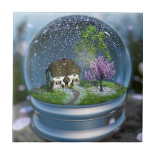 Cherry Blossom Globe Decorative Tile