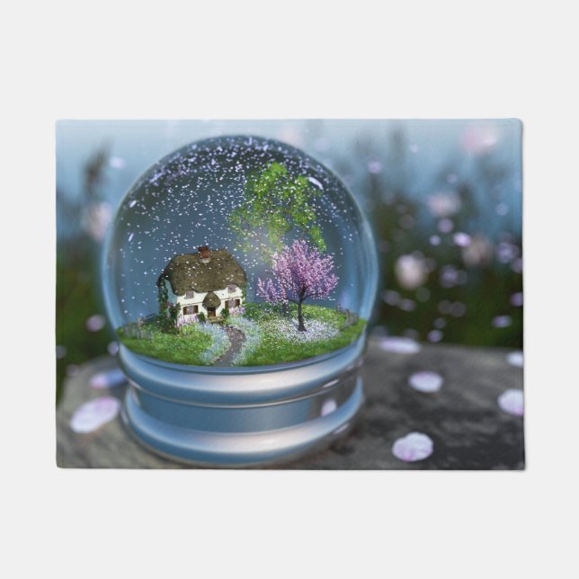 Cherry Blossom Globe Doormat (Front)
