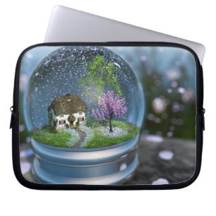 Cherry Blossom Globe Laptop Sleeve