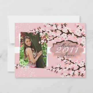 Cherry Blossom Grad Announcement & Invitation