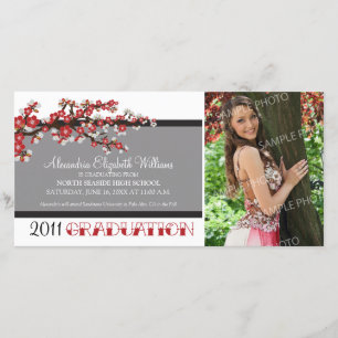 Cherry Blossom Graduation Announcement (black)
