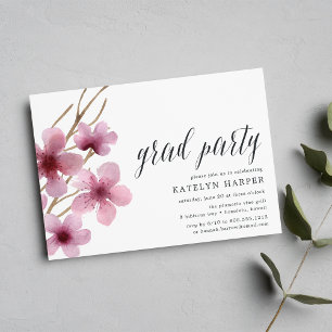 Cherry Blossom Graduation Party Invitation
