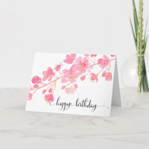 Cherry Blossom Happy Birthday Card