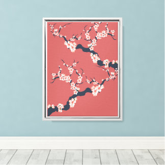 Cherry Blossom Harmony Art Canvas Print