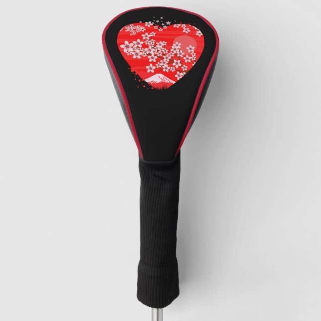 Cherry Blossom Heart Golf Head Cover (Front)