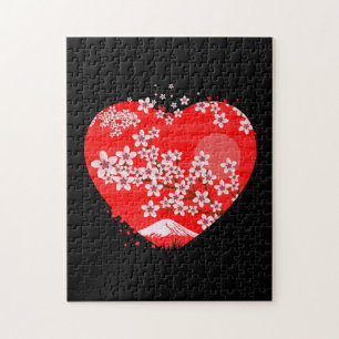 Cherry Blossom Heart Jigsaw Puzzle