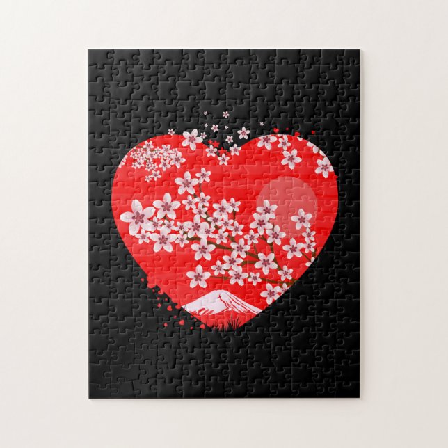 Cherry Blossom Heart Jigsaw Puzzle (Vertical)