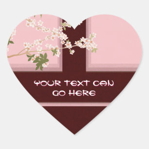 Cherry Blossom Heart Stickers