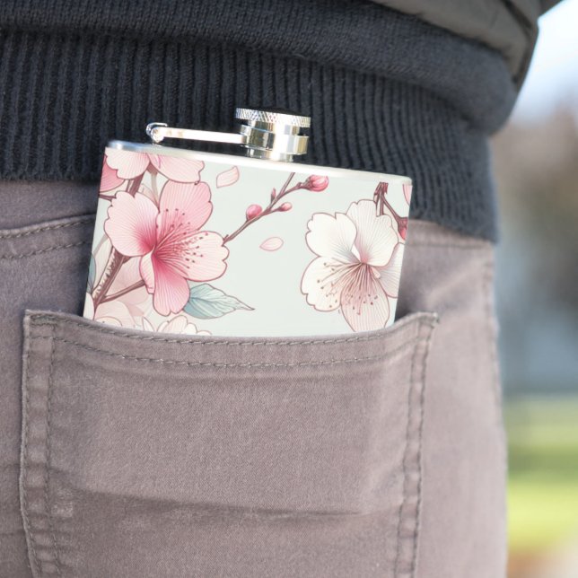 Cherry Blossom Hip Flask (In Situ)