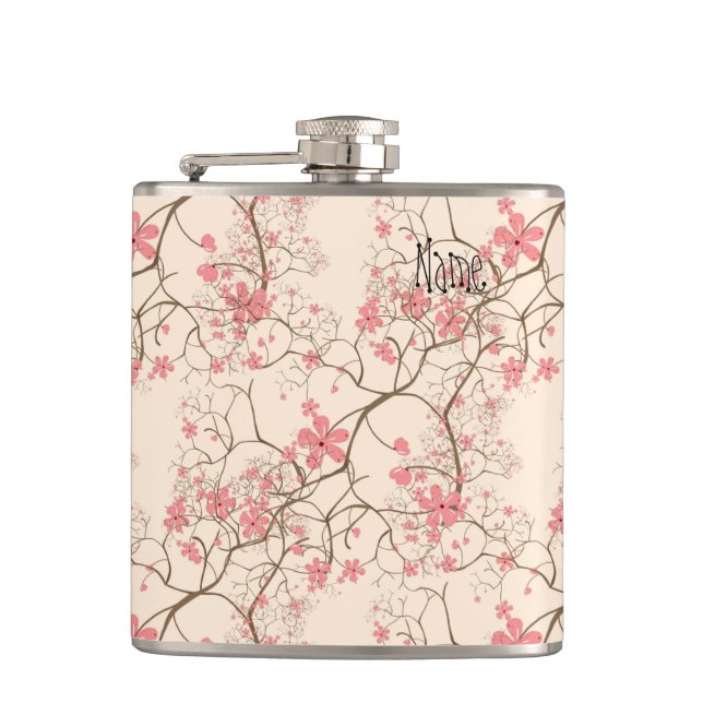 Cherry Blossom Hip Flask (Front)