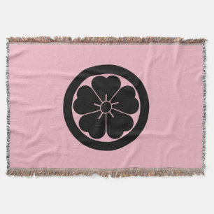 Cherry blossom in circle throw blanket
