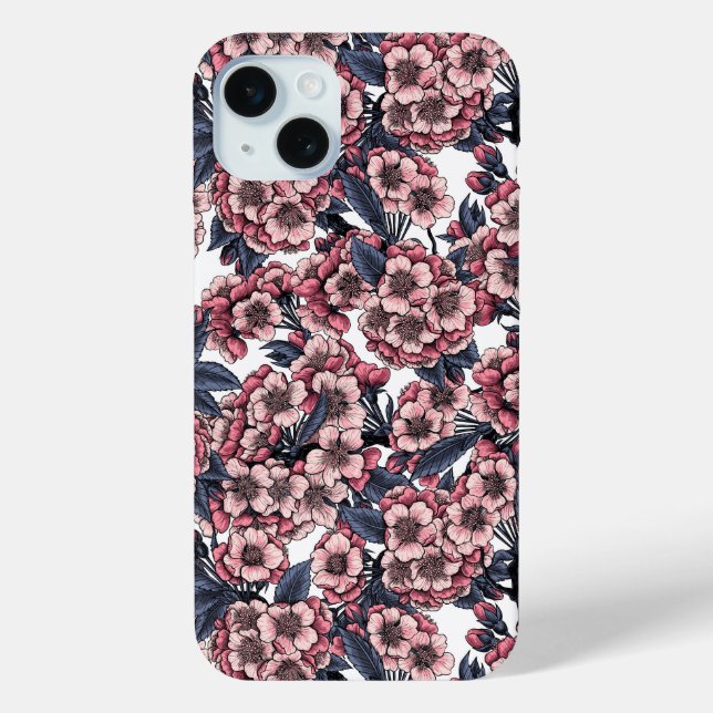 Cherry blossom in pink and blue Case-Mate iPhone case (Back)
