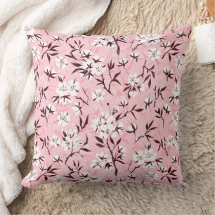 Cherry blossom in pink and blue cushion
