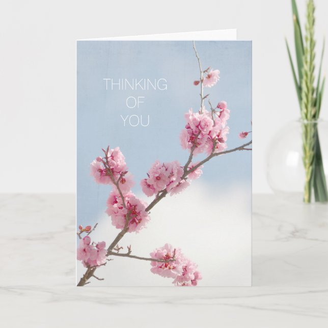 Cherry Blossom in the Sky Thinking of you Card (Front)