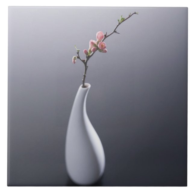 Cherry blossom in vase tile (Front)