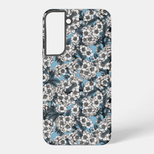 Cherry blossom in white and blue samsung galaxy case