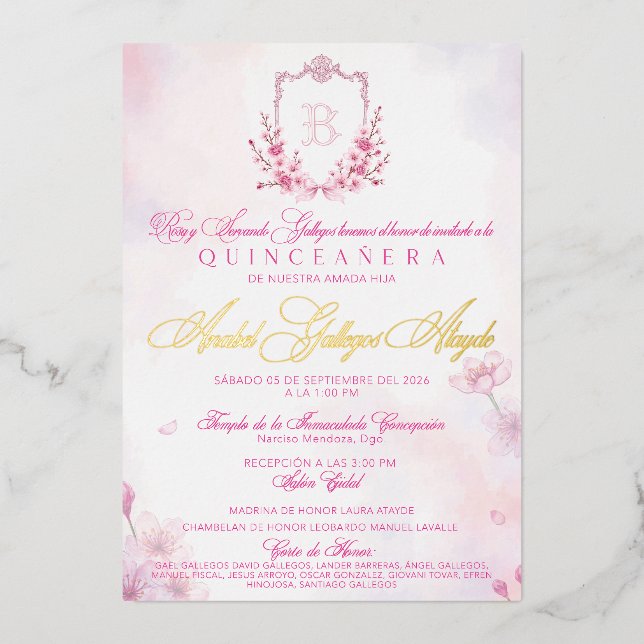 Cherry Blossom Invitation (Front)