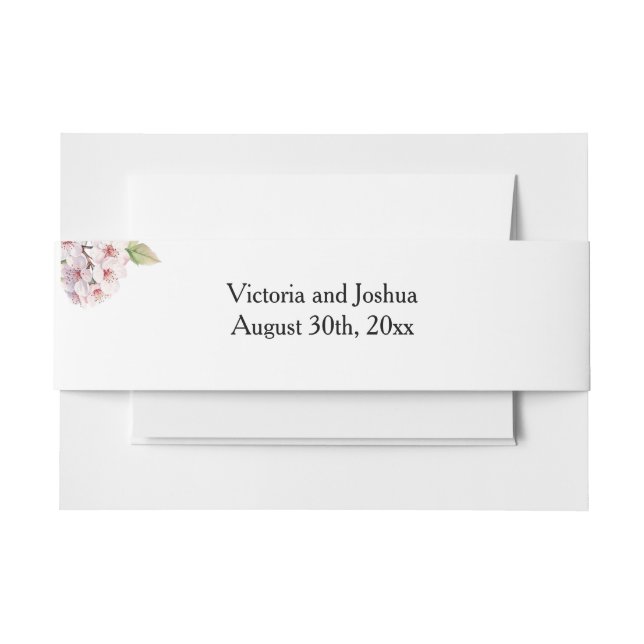 Cherry Blossom Invitation Belly Band (Front Example)