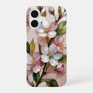 Cherry Blossom iPhone Case Floral Stained Glass