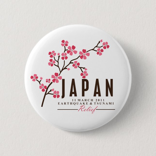 CHERRY BLOSSOM - JAPAN 6 CM ROUND BADGE (Front)