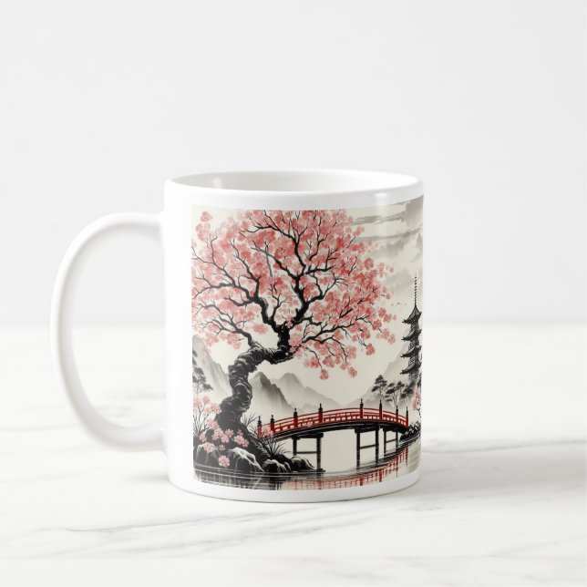 Cherry Blossom Japan Art  Coffee Mug (Left)