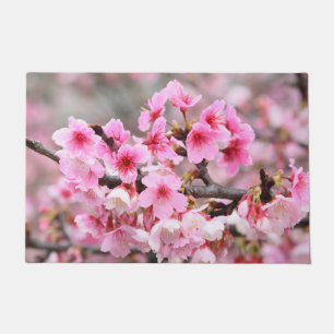 Cherry blossom Japanese floral pink Tree Flowers Doormat