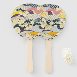 Cherry Blossom Japanese Floral Red White Hand Fan