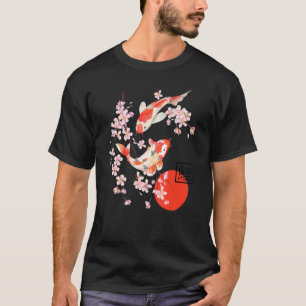Cherry Blossom Japanese Koi Carp Fish Sakura Graph T-Shirt