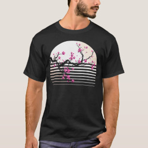 Cherry Blossom Japanese Retro Sunset Sakura Tree T-Shirt