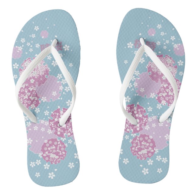 Cherry Blossom, Japanese Sakura  Thongs (Footbed)