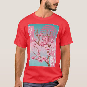 Cherry Blossom Japanese Sakura Vaporwave Aesthetic T-Shirt
