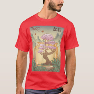 Cherry Blossom Japanese Vintage Woodblock Asian Sa T-Shirt