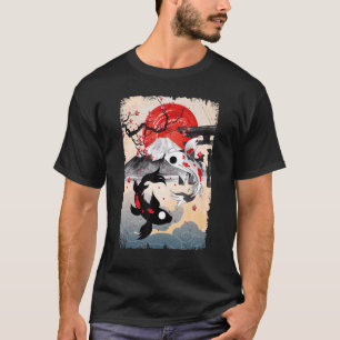 Cherry Blossom Koi Carp Fish Japanese Sakura Graph T-Shirt