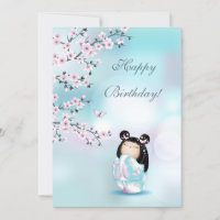 Cherry Blossom Kokeshi Doll Birthday