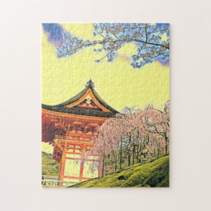 Cherry Blossom Kyoto Japan travel Jigsaw Puzzle