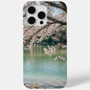 cherry blossom lake iPhone 15 pro max case