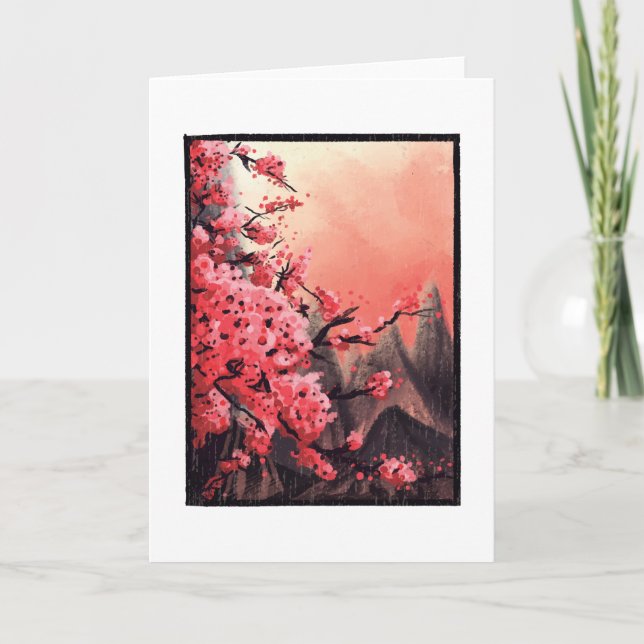 Cherry blossom landscape card (Front)